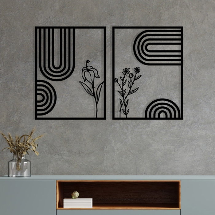 Wallity Dolce Mate - Escultura de pared metálica negra